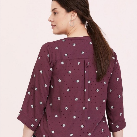 🕊️SOLD🕊️ Torrid Womens Dog Print Harper Georgette Pullover Blouse Plus Size 1X - Picture 4 of 16